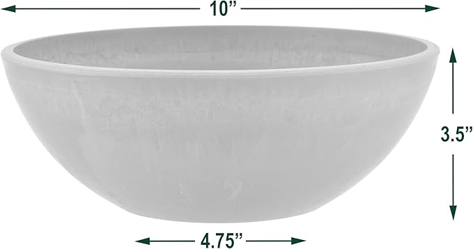 PSW Pot Collection Shallow Bowl Planter, 10-inch | Terra Cotta Color | Pack of 2 | For Succulents & Bonsai