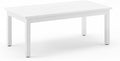 LUE BONA Outdoor Coffee Table, HDPS White Patio Coffee Tables for Outside Rectangle, Adjustable Levelling Feet/Weather Resistant, Patio Table for Deck, Pool, Balcony, Indoor or Outdoor Use