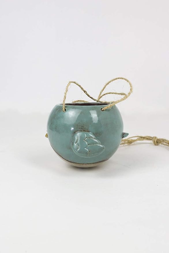 Bluebird Hanging Planter Pot - Ceramic - 7" Diameter