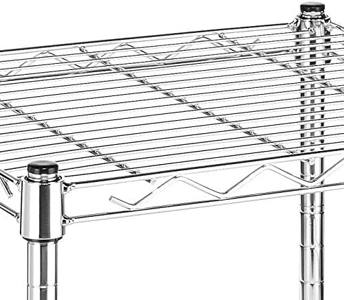 Xcity Storage Shelves, 1 Tier Heavy Duty Metal Shelving Unit, 350 LBS Capacity Adjustable Steel Wire Shelf Organizer for Pantry, Kitchen, Garage, 14" D x 14" W x 15" H, Chrome