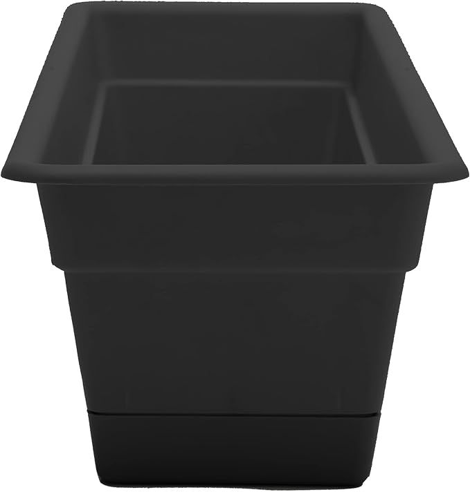 Bloem Dura Cotta Window Box Planter: 30" - Black - Large Box with Tray, Weatherproof Resin Box, Removable Tray for Indoor & Outdoor Use, Gardening, 4 Gallon Capacity