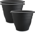 3 Pack 20 Inch Large Plant Pots for Outdoor,Heavy Duty Extra Large Deep Garden Planter with Drainage Holes,Sturdy Textured Black Flower Pot for Trees,Shrubs,Patio,Lawn