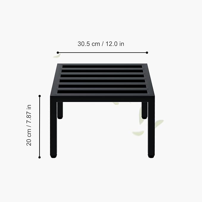 Zhongma 2 Pack 12" Fully Assembled Sturdy Potted Plant Stand Flower Pot Holder Heavy Duty Construction, No Installation Square Low Plant Stand 12 x 12 x 7.87 inch for Home Indoor and Outdoor, Sturdy plant riser and saucer