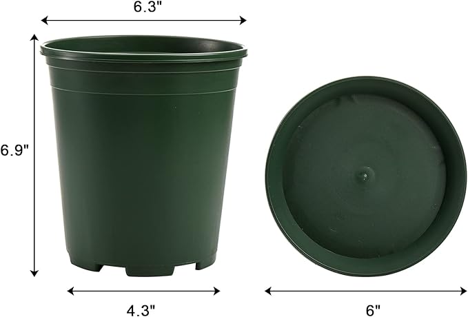 Fasmov 10PCS 1 Gallon Durable Nursery Pot Garden Flower Pots Nursery Plant Container Kit with 10 Pcs Matching Pallets