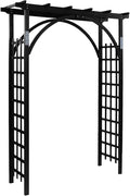 VINGLI 85in Wooden Arbor, Wedding Arch for Ceremony, Wood Trellis for Plant Climbing, Christmas Decor Pergola for Garden Backyard, Lawn (Black)