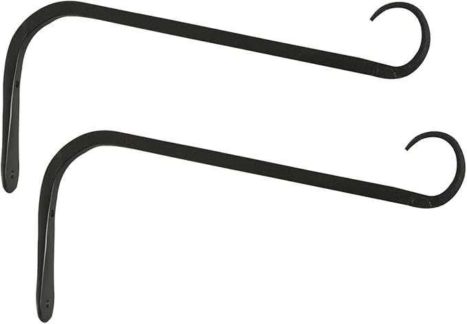 11 inch Plant Hanger, Sturdy Hanging Plant Bracket Outdoor, Hanging Plant Wall Hook Heavy Duty, for Hanging Bird Feeders, Planters, Lanterns, Wind Chimes, Indoor/Outdoor Use, Black, Set of 2