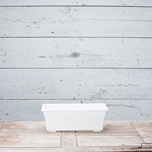 Root & Vessel 16192, White, Countryside Flower Box Planter, 18-Inch
