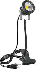 LED Spot Lights Plug in Outdoor Indoor Light 7W 3000K 9.8ft Power Cord Waterproof Landscape Lights Spotlight with Clip and Metal Hose for Plants Yard Garden Accent Lighting Ambient Light