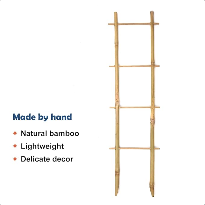 3Pack Bamboo Trellis 16 Inch Ladder Shaped Small Plant Trellis for Indoor Potted Plants Climbing Monstera Orchid Vine Hoya Houseplant