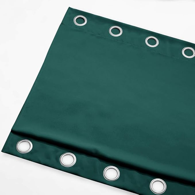 NICETOWN Outdoor Patio Curtain Extra Long Drape 108" L Waterproof/Windproof, Top and Bottom Stainless Steel Grommets Keep Warm in Winter, Privacy Protect for Yard/Porch, 52" W, 1 Panel, Hunter Green