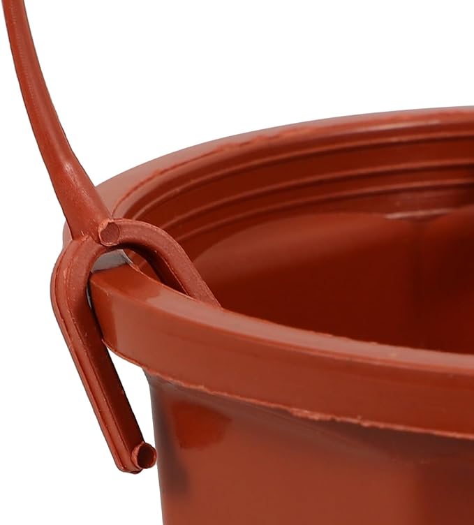 YARNOW 10 Pack Plastic Hanging Planters with Drainage Holes & Chains, 3.5 Inch Hanging Pots for Plants Indoor Balcony Garden Patio