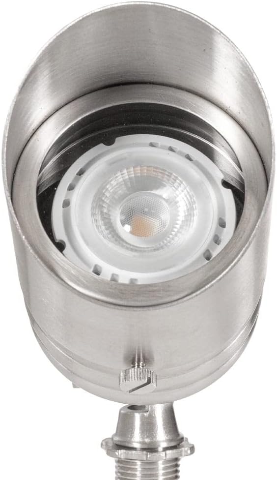 VOLT Fat Boy 12V Stainless Steel Outdoor Spotlight for Low Voltage Landscape Lighting of Yard, Lawn, Garden, Patio, Trees & House