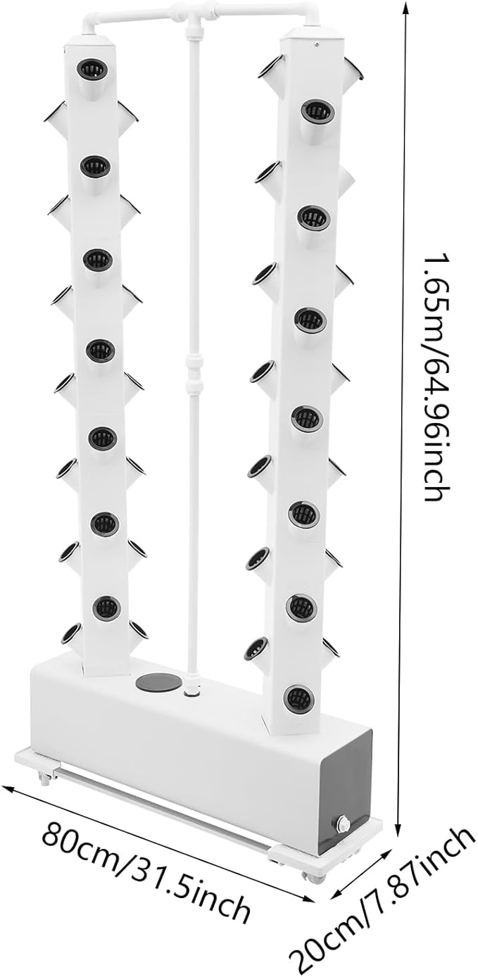 Hydroponic Growing System Kit, 56-Plant Hydroponic Tower Indoor Herb Garden Vertical Planter Germination Kit with Intelligent Water Circulation & Timer Function, Grower Harvest Fresh Herbs Vegetables