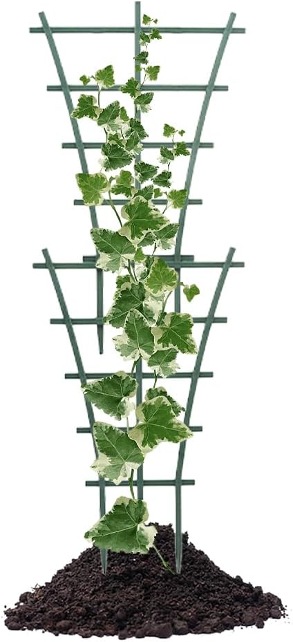 Trellis Small Outdoor, Mini Vine Support Indoor Plant Trellis for Climbing Plants Patio Pot Stackable Potted Stakes Plastic Houseplant Superimposed Garden Planter Vegetable Flower 5.91“ W x 10.24” h