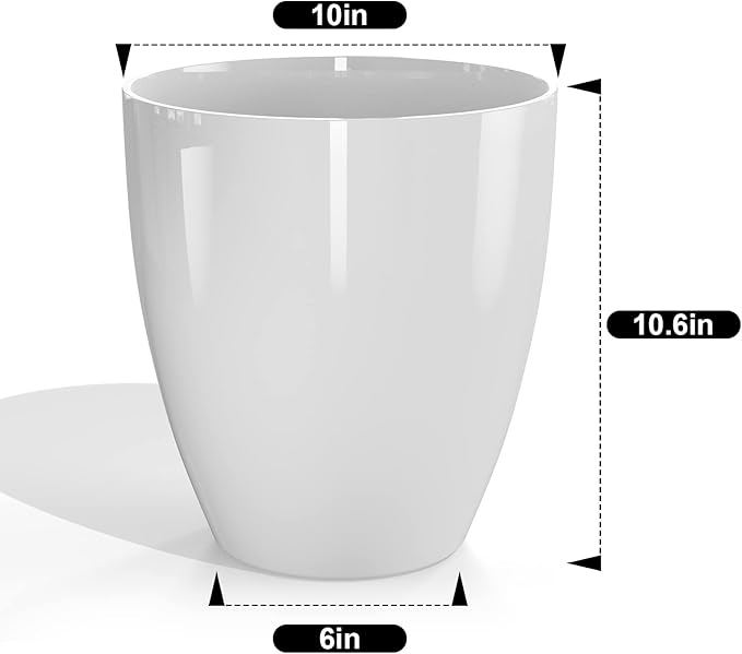 QCQHDU 10 inch Plant Pot with Drainage Hole, 2 Pack Sturdy Pots for Plant Tree Flower, Large PlanterPlanters for Indoor & Outdoor Plants