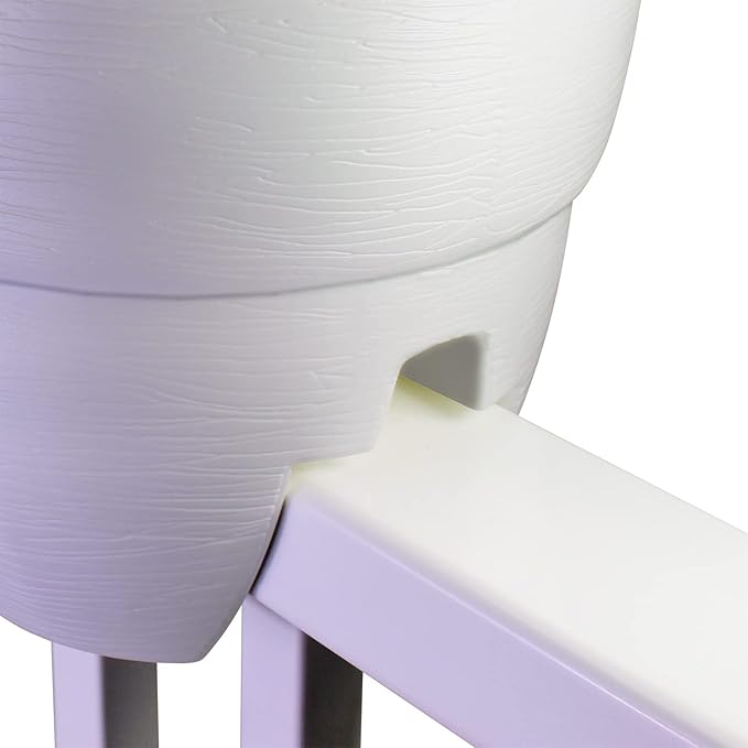 Bloomers Railing Planter with Drainage Holes – 24" Weatherproof Resin Planter – Polyethylene plastic - White