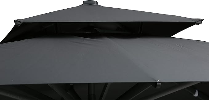 Outsunny 10ft Offset Patio Umbrella, Hanging Cantilever Umbrella, Square Shape, Aluminum Cross Base, Tilt, 360-Degree Rotation