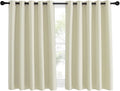 NICETOWN Room Darkening Beige Curtain 54 inches Long, Thermal Insulated Solid Grommet Sound & Light Blocking Window Treatment for Kitchen/Nursery, 1 Panel, W66 x L54