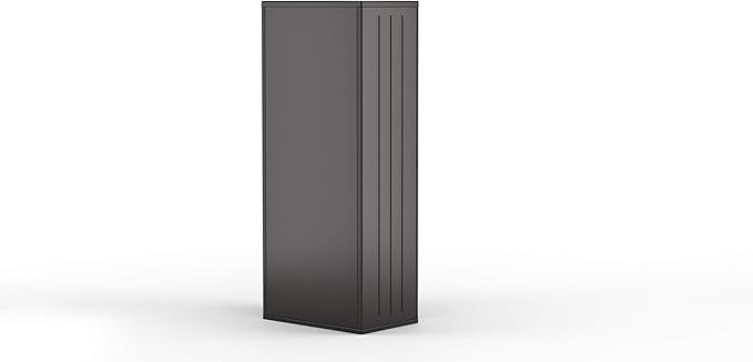 Suncast 19 Cubic Ft. Heavy-Duty Resin Cabinet with Lockable Handles, Multi-Wall Construction, and Metal-Reinforced Shelves for Basement, Utility Room and Garage Storage, Black, Made in the USA