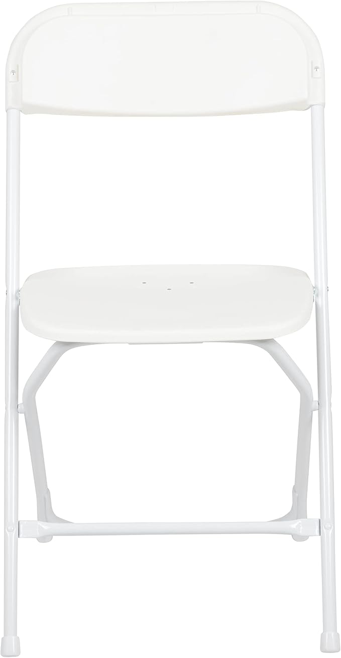 Flash Furniture Hercules Set of 10 Indoor/Outdoor Heavy-Duty Plastic Folding Chairs, Foldable Commercial Stacking Chairs with 650-lb. Static Weight Capacity, White