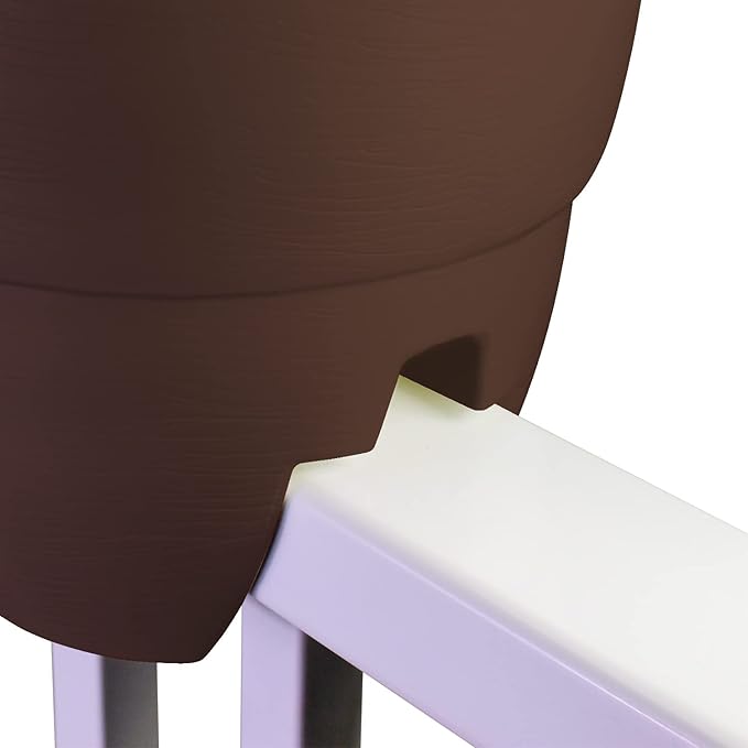 Emsco Group Bloomers Railing Planter with Drainage Holes – 24" Weatherproof Resin Planter – Brown, Plastic
