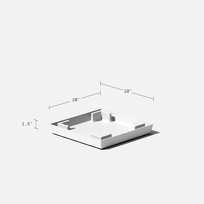 Veradek Nobleton Indoor/Outdoor Wide Square Planter (White, 18 inch - 2 Pack with 2 Saucer Trays)