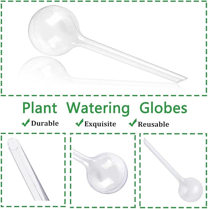 10 Pcs Clear Plant Watering Globes,Plastic Self-Watering Bulbs,Flower Automatic Watering Device,Garden Waterer for Plant Indoor Outdoor