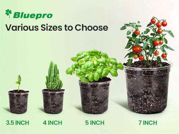 30 Packs 7/5/4 Inch Reinforced Clear Nursery Pots with Drainage Hole, Transparent Variety Pack Plastic Plant Pot Seedling Planter for Vegetable Propagation, Root Cutting, Seed Starting