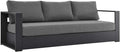 Modway Tahoe Aluminum Outdoor Patio Sofa in Gray Charcoal