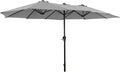 SUPERJARE 13FT Outdoor Umbrella for Patio, Double sided Pool Umbrellas with Fade Resistant Canopy, Large Table Umbrella for Deck, Market, Backyard - Gray