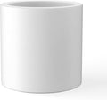 Kante 12.6" Dia Round Concrete Planter, Modern Style Large Cylindrical Plant Pot with Drainage Hole and Rubber Plug for Indoor Outdoor Patio, Pure White
