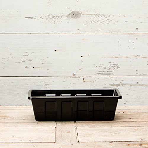 Root & Vessel Poly-Pro Plastic Flower Box Planter, Black, 18-Inch