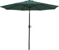 Sunnydaze Outdoor Patio Umbrella - Polyester Table Market Umbrella with Push-Button Tilt and Crank - 8 Sturdy Ribs - Green - 9ft
