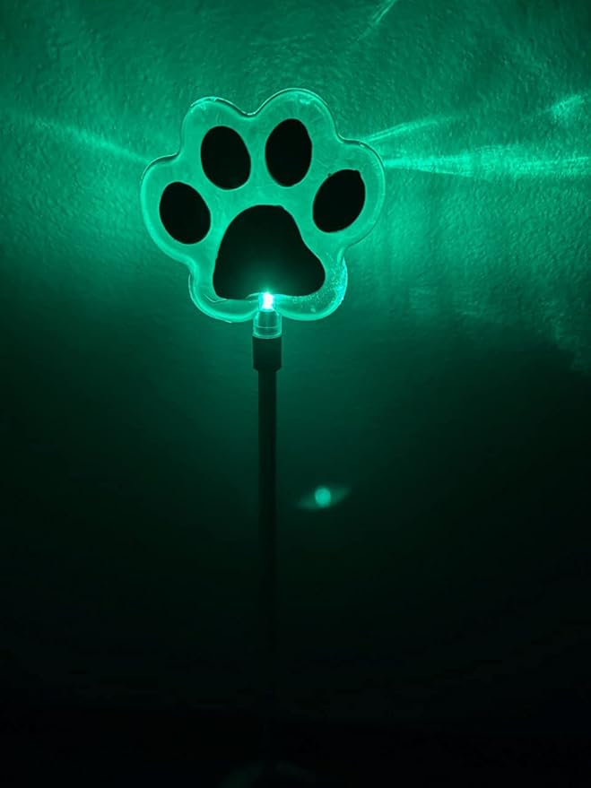 Solar Garden Stake Lights with Color Changing LED or Regular White LED Landscape Path Lights (Set of 2) (Dog Paw)