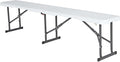LIFETIME Portable Folding Bench, 6‑Foot Fold‑in‑Half, UV‑Resistant Seat, Powder‑Coated Steel Frame, Lightweight, Stain‑Resistant, Non‑Marring Foot Caps, Indoor/Outdoor Portable Seating