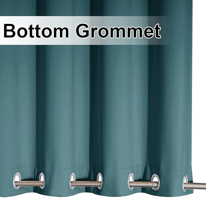 NICETOWN 2 Panels Outdoor Patio Curtains Extra Long Drapes 108 L Waterproof/Windproof, Top and Bottom Rustproof Grommet Keep Warm in Winter Privacy for Yard/Porch, Teal, 52" W per Panel