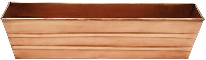 Achla Designs Copper PlatedWindow Flower Box Planter-Small (22" L x 6" W x 5" H)