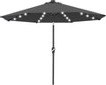 ABCCANOPY 10FT Durable Solar Led Patio Umbrellas with 32LED Lights (Dark Gray)
