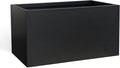 Galvanized Steel Planter Black Metal Outdoor Planter Powder Coated 32" x 12" x 16" Pot Metallic Heavy Pot Indoor & Outdoor, Commercial & Residential (L32 x W12 x D16, Black)