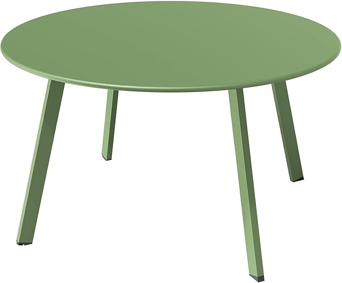 Grand patio Outdoor Round Coffee Table, 28-inch Patio Side Table, Great for Backyard Patio Deck, Sage Green