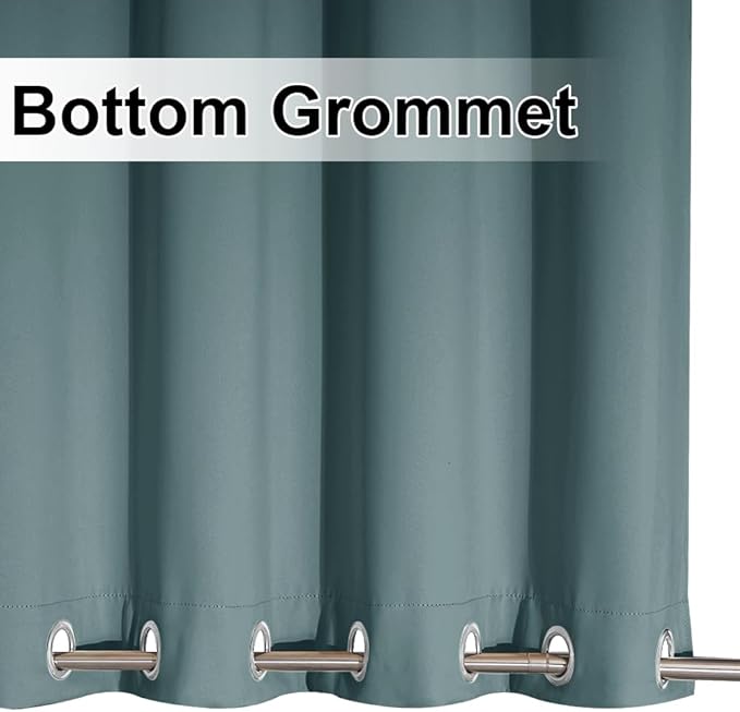NICETOWN 2 Panels Greyish Blue Outdoor Curtains for Patio Waterproof, Sunlight Block Rustproof Grommet Top & Bottom Windbreak Thick Enough Keep Sun/Rain Out for Deck, W52 x L108, 2 Panels