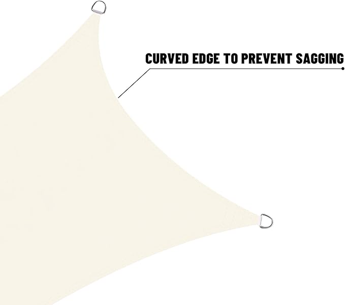LOVE STORY Triangle 14'x14'x14' Waterproof Sun Shade Sail Canopy UV Block for Outdoor Patio Backyard Carport,Cream(We Make Custom Size)