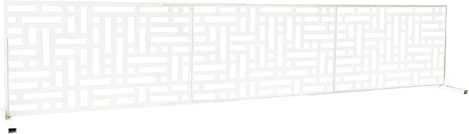 Oakland Living 6 ft. X 4 ft. White Freestanding Metal Privacy Screen Room Divider