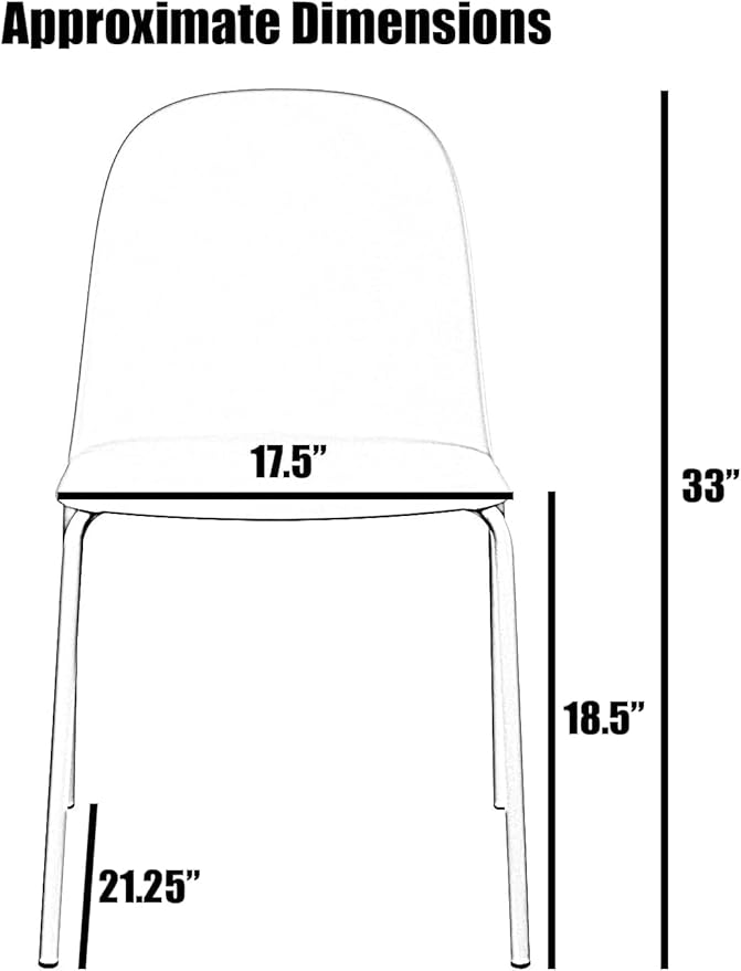 2xhome Set of 4 Modern Stackable Armless Dining Chairs | Plastic Shell Seat with Metal Legs | Indoor or Outdoor Use | Home Kitchen Patio, Brown