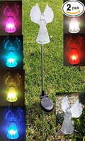 Solar Powered Garden Stake LED Light, Set of 2 (Fiber Angel)