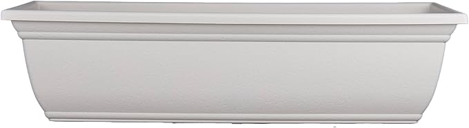 The HC Companies 24 Inch Mojave Window Planter Box with Drainage Holes, Lightweight UV-Resistant Plastic Outdoor Planters, 2-Pack Flower Box for Garden & Home Decor, Cottage Stone