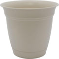The HC Companies Eclipse Round Planter with Saucer - Outdoor & Indoor Plant Pot with Drainage Holes - Lightweight, UV-Resistant Plastic Pots for Plants, Flowers & Herbs (16" Cottage Stone, Pack of 1)