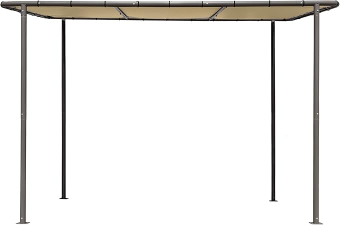 ShelterLogic 10' x 6' Solano Gazebo Canopy Charcoal Carbon Steel Frame and Water-Resistant and Sun Protection Tan Cover