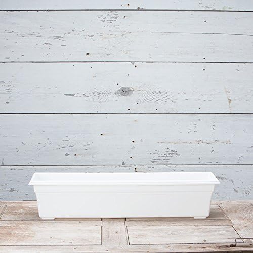 Root & Vessel Countryside Flower Box Planter, White, 30-Inch