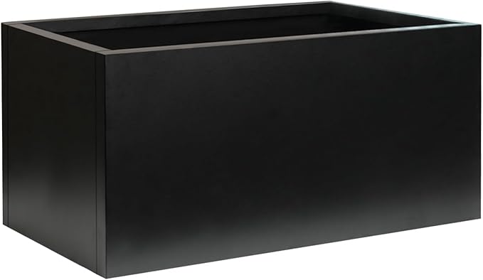 Galvanized Steel Metal Planter Rectangular Indoor 32" L x 16" W x 16" H Black Planter Box Large Outdoor Planters Steel Commercial Residential for Patio, Garden